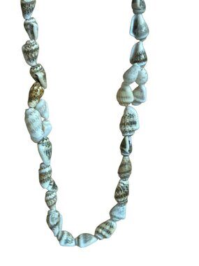 Shell Bead Necklace Handmade 17" Long Coastal Boho Style Beach Core Surfer